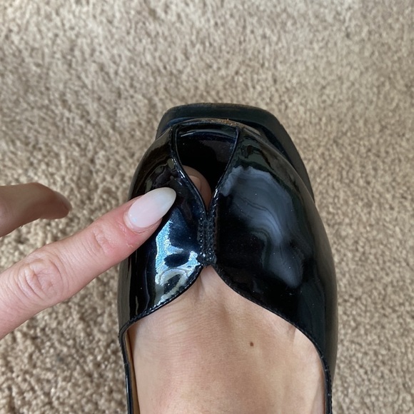 YSL- Tribute Black Patent Leather Mary Jane Peep Toe Platform Heel - Picture 14 of 14